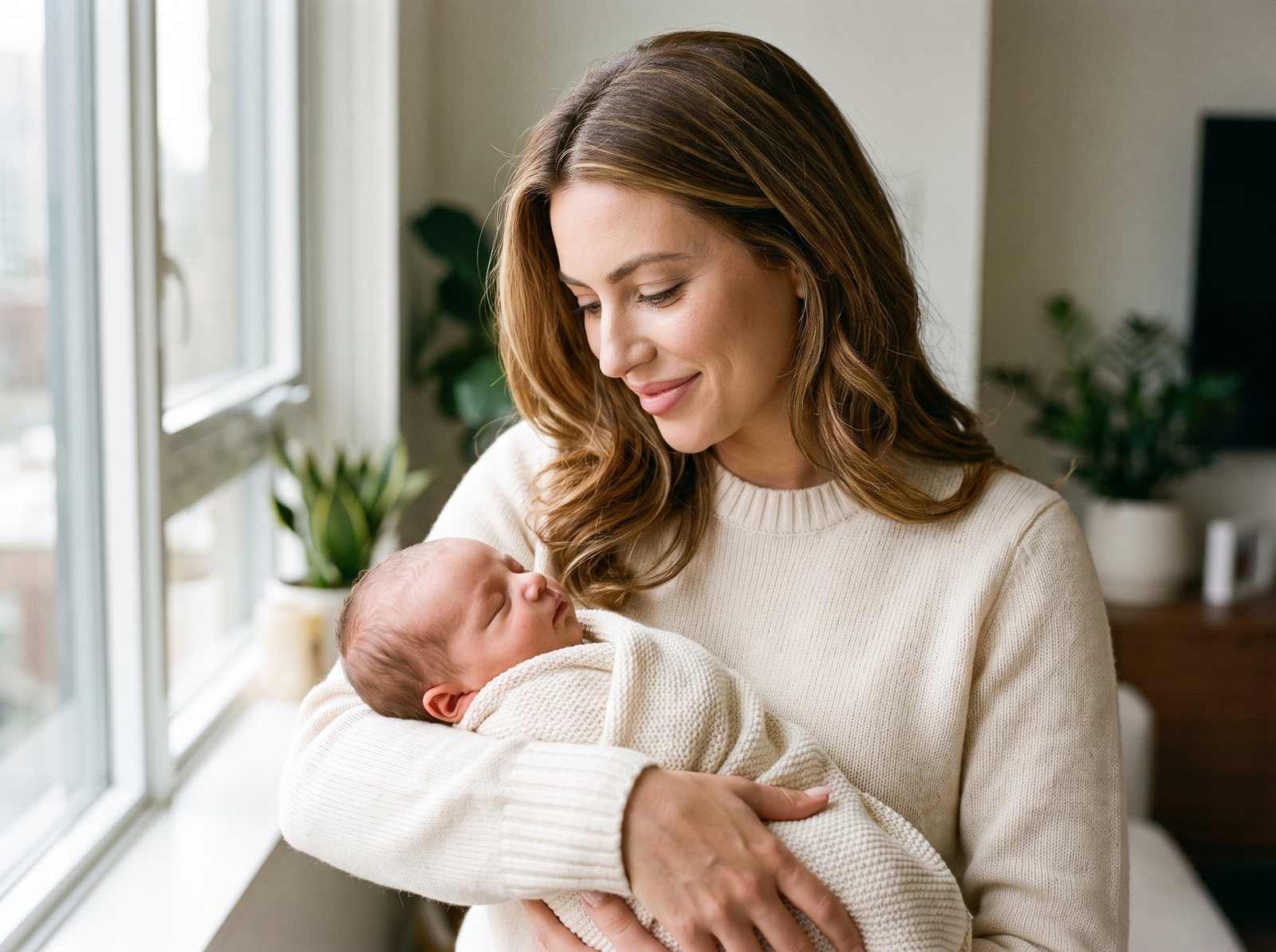 Виктория с новорождённым после ЭКО в Samaa Fertility